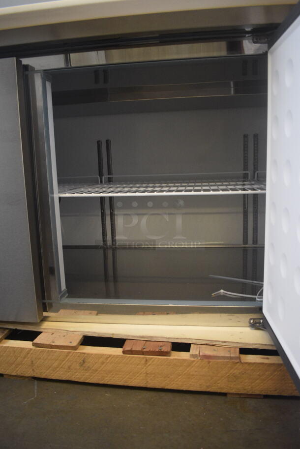 BRAND NEW SCRATCH AND DENT! Arctic Air APP94RZ 94" Three Door Pizza Prep Refrigerator Cooler Table w/ Cutting Board. 115 Volt, 1 Phase. Tested and Working! - Image 10 of 12