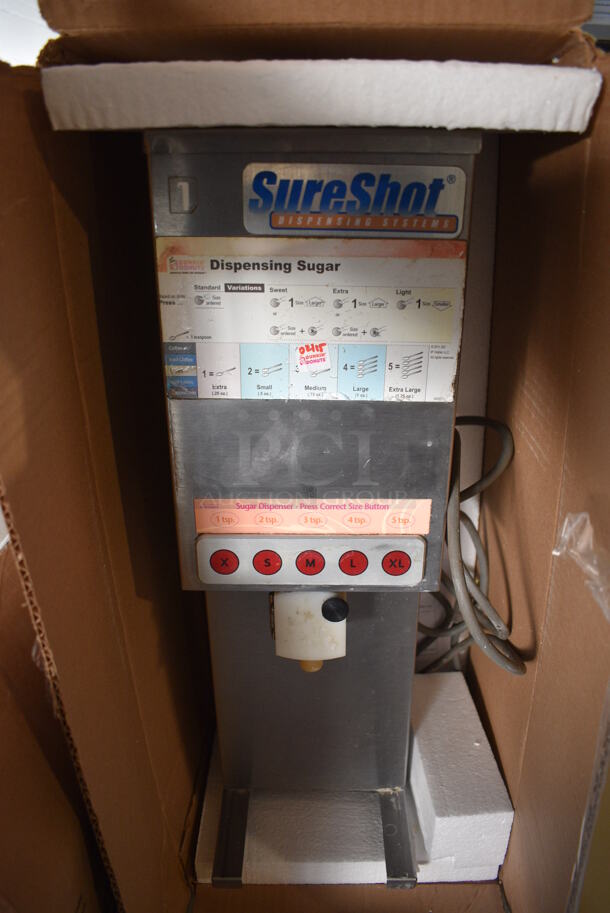 Sure Shot Model AC6.E Stainless Steel Commercial Countertop Sugar Dispenser. 120 Volts, 1 Phase. 7x12x23 - Image 1 of 6