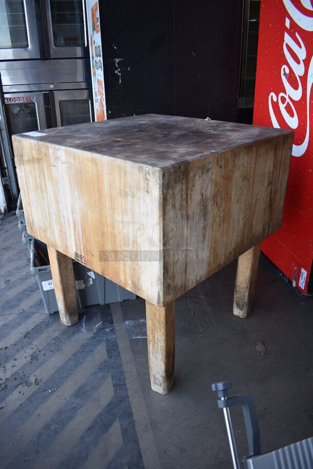 John Boos Wooden Butcher Block Meat Cutting Station. - Image 3 of 5