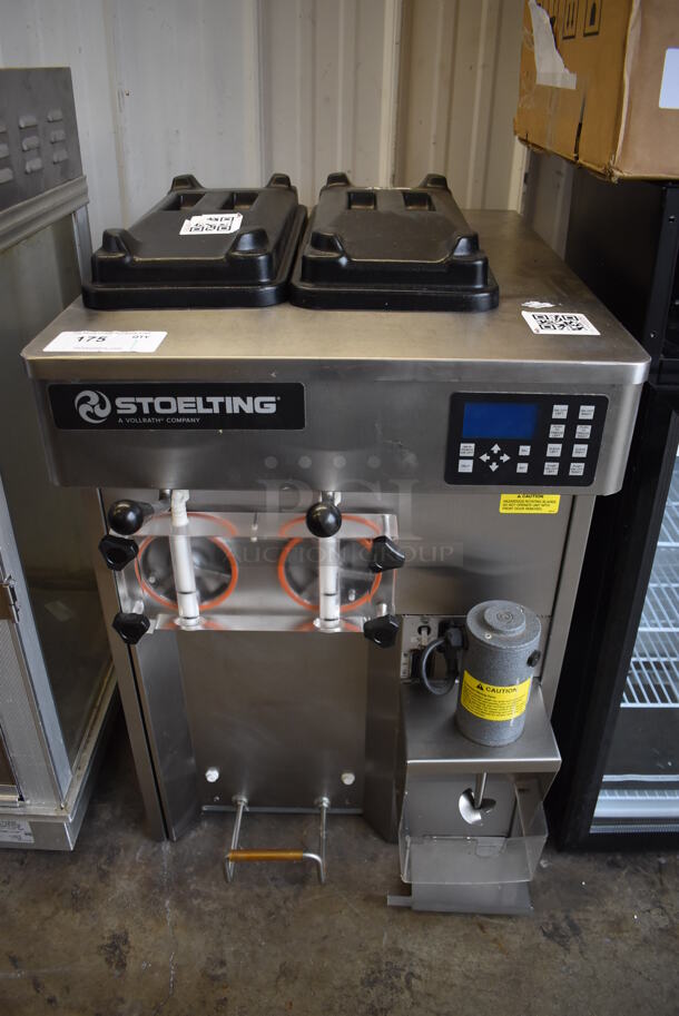 2020 Stoelting SF121-38I2 Stainless Steel Commercial Countertop Air Cooled 2 Flavor Soft Serve Ice Cream Machine. 208-240 Volts, 1 Phase. 22x33x34