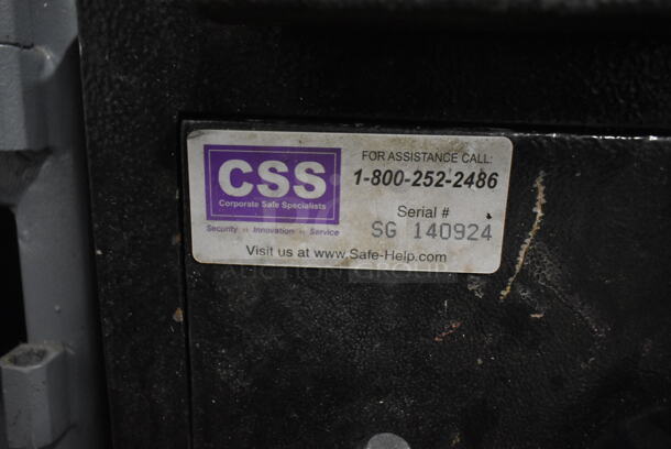Corporate Safe Specialists Black Metal Single Compartment Safe. Does Not Come w/ Combination.  - Image 3 of 4