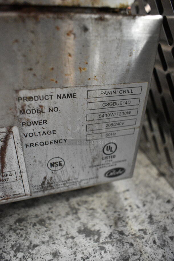 Globe GSGDUE14D Stainless Steel Commercial Countertop Panini Press. 208/240 Volts, 1 Phase.  - Image 6 of 6
