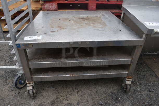 Stainless Steel Commercial Equipment Stand w/ 2 Under Shelves on Commercial Casters. 30x30x17