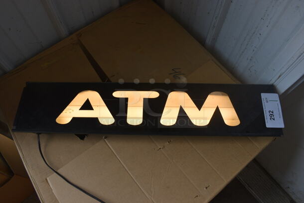 ATM Light Up Sign. 28.5x6.5x3. Tested and Working!