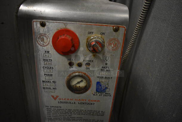 Vulcan FL30 Stainless Steel Commercial Floor Style 30 Gallon Steam Kettle. 230 Volts, 3 Phase. 32x30x38. BUYER MUST REMOVE. Item Was in Working Condition on Last Day of Business. (kitchen) - Image 7 of 11