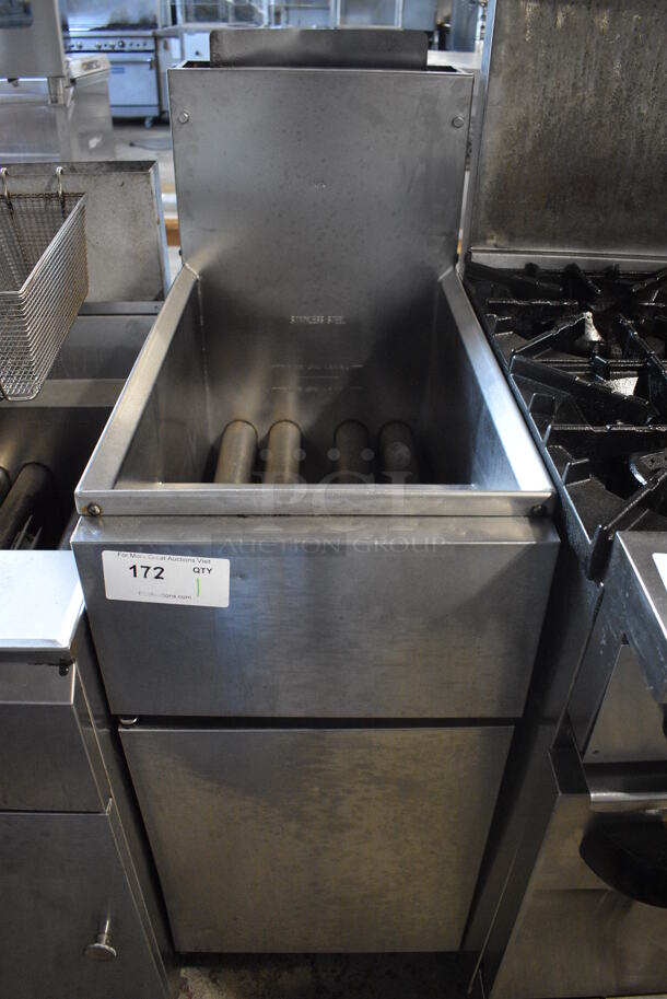 Stainless Steel Commercial Natural Gas Powered Deep Fat Fryer. 15.5x30x47