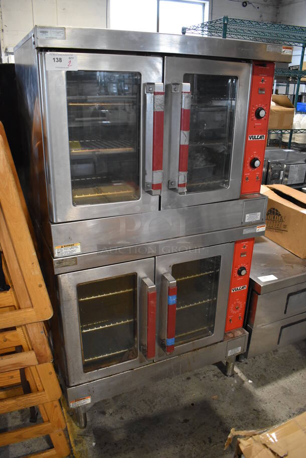 2 Vulcan Stainless Steel Commercial Electric Powered Full Size Convection Oven w/ View Through Doors, Metal Oven Racks and Thermostatic Controls. 230 Volts, 1 Phase. 40x32x70. 2 Times Your Bid! - Image 2 of 10