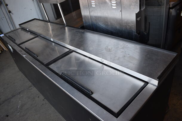 Avantco 178JBC95B Stainless Steel Commercial Bottled Back Bar Cooler w/ 3 Lids. 115 Volts, 1 Phase. 95x27x34. Cannot Test Due To Missing Power Cord - Image 4 of 8
