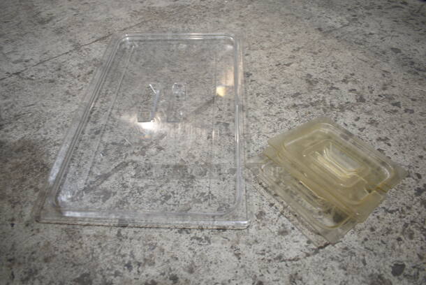 ALL ONE MONEY! Lot of Various Clear Poly Drop In Bin Lids and 3 1/9 Size Drop In Bins.  - Image 7 of 8