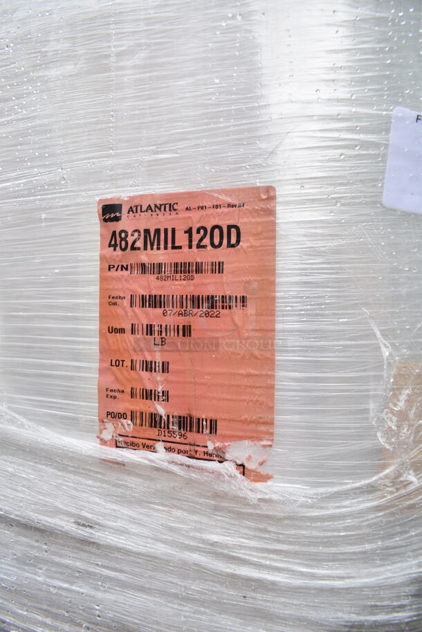 PALLET LOT of 20 BRAND NEW SCRATCH AND DENT! Atlantic 482MIL120D Bundler Film Plastic Wrap Rolls. 20 Times Your Bid! - Image 3 of 4