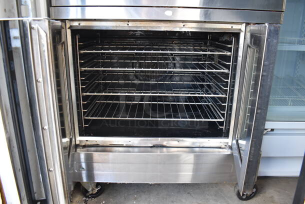 2 Blodgett Zephaire Stainless Steel Commercial Natural Gas Powered Full Size Convection Oven w/ View Through Doors, Metal Oven Racks and Thermostatic Controls on Commercial Casters. 2 Times Your Bid! - Image 5 of 6