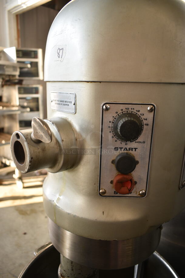 Hobart H 600 T Metal Commercial Floor Style 60 Quart Planetary Dough Mixer w/ Mixing Bowl and Dough Hook Attachment. 200 Volts, 3 Phase.  - Image 6 of 9