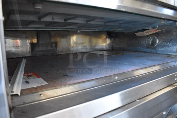 Pavailler Stainless Steel Commercial Electric Powered 3 Deck Digital Steam Artisan Brick Oven Pizza Oven on Metal Legs. Appears To Be Model Rubis 4B. 208-220 Volts, 3 Phase. 67x56x74 - Image 6 of 11