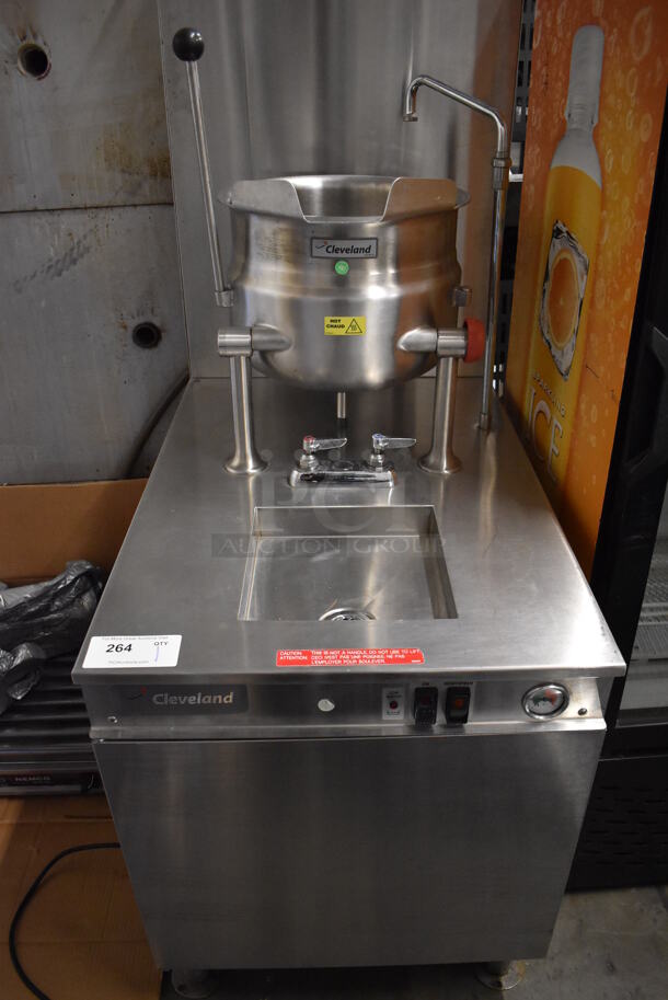 2011 Cleveland 24GMK6200 Stainless Steel Commercial Natural Gas Powered Steam Kettle Station w/ KDT-6-T 6 Gallon Tilting Kettle. 24x38x62.5 - Image 2 of 8