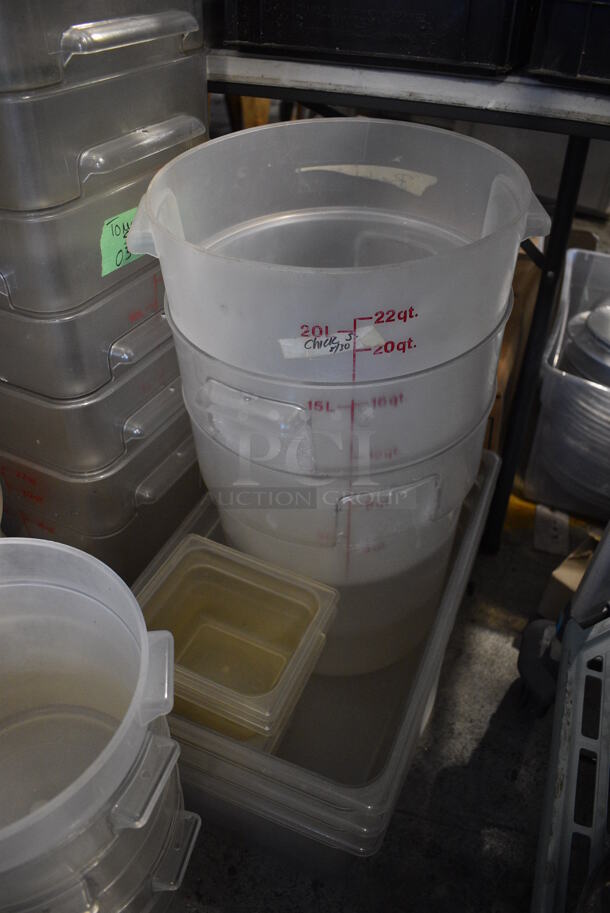 ALL ONE MONEY! Lot of Various Clear Poly Bins Including 18 and 22 Quart  - Image 2 of 5
