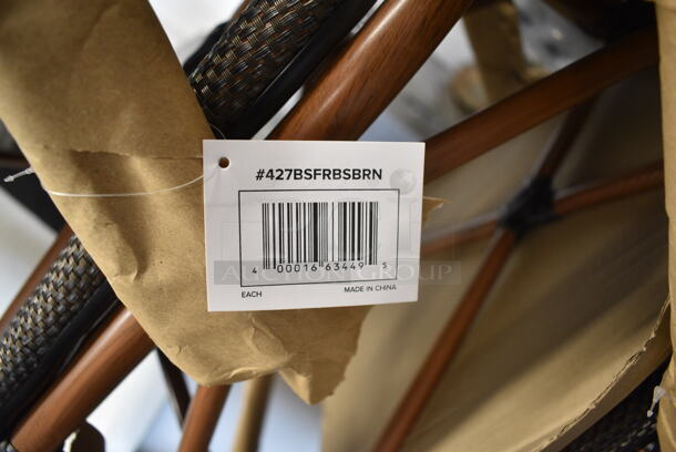 10 BRAND NEW SCRATCH AND DENT! Lancaster Table & Seating 427BSFRBSBRN Bistro Series Brown Teslin Outdoor Side Barstool. 10 Times Your Bid! - Image 7 of 7