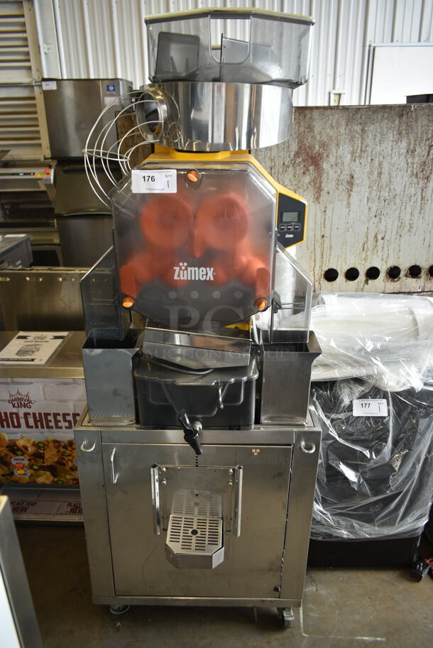 2017 Zumex Speed Pro Tank Podium Stainless Steel Commercial Floor Style Citrus Juicer on Commercial Casters. 115 Volts, 1 Phase. Tested and Working! - Image 1 of 9