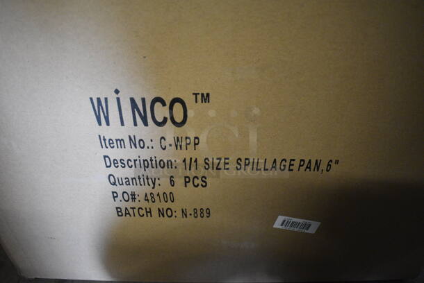 4 BRAND NEW IN BOX! Winco Stainless Steel Full Size Spillage Drop In Bins. 1/1x6. 4 Times Your Bid! - Image 4 of 4