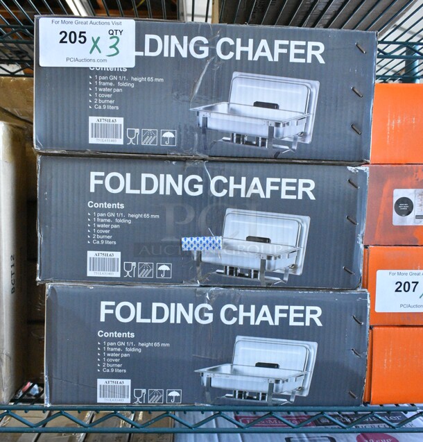 3 BRAND NEW SCRATCH AND DENT! Atosa AT751L63 Stainless Steel Chafing Dishes. 3 Times Your Bid!  - Image 2 of 3