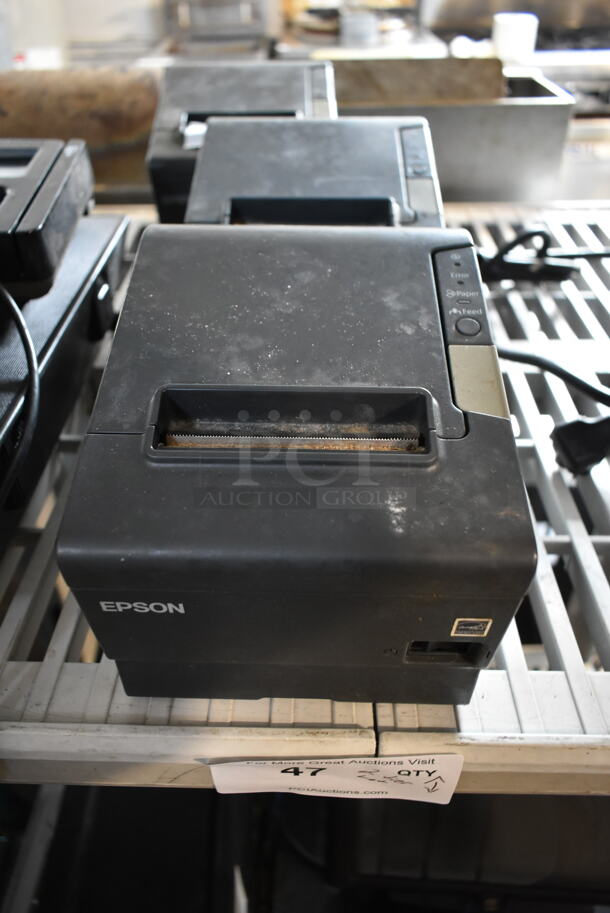 ALL ONE MONEY! Two Tier Lot of Various Items Including Epson Receipt Printers, Par POS Monitor, Computer Tower and Cash Drawer - Image 8 of 12