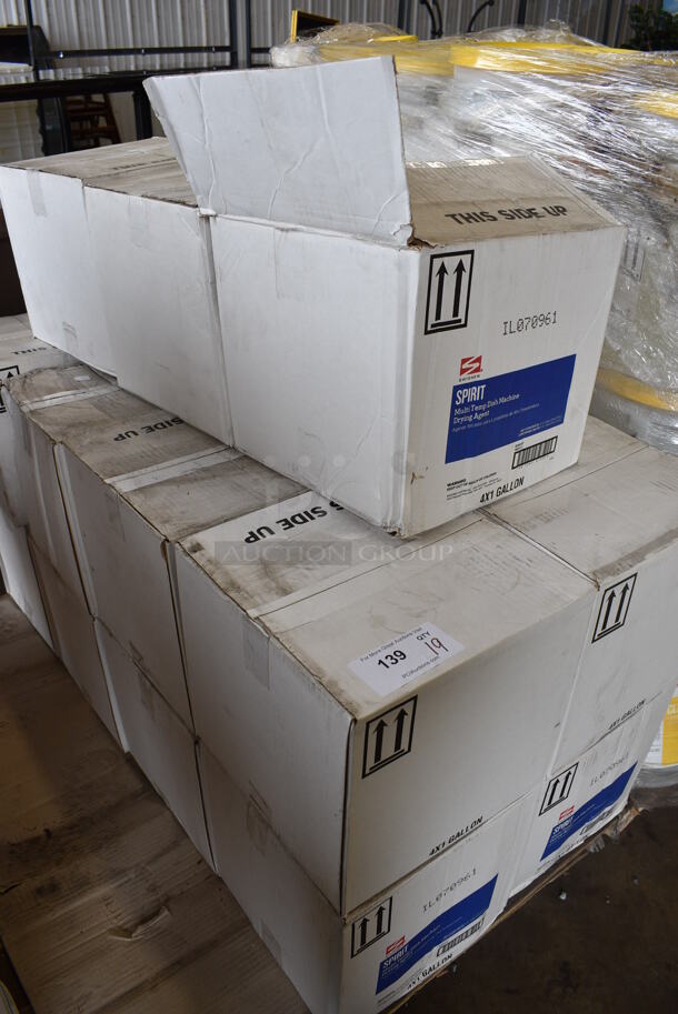 PALLET LOT of 19 Boxes of BRAND NEW Swisher Spirit Multi Temp Dish Machine Drying Agent Jugs. 4 Jugs Per Box. Total of 76 Jugs. 6x6x12. 19 Times Your Bid! - Image 4 of 4