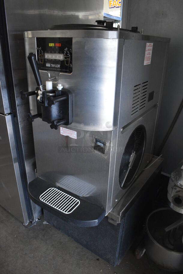 2015 Taylor Model C706-27 Stainless Steel Commercial Air Cooled Single Flavor Soft Serve Ice Cream Machine on Glastender Model MS24-BS(L) Stainless Steel Commercial Stand w/ Commercial Casters. 208-230 Volts, 1 Phase. 18x34x57 - Image 2 of 10