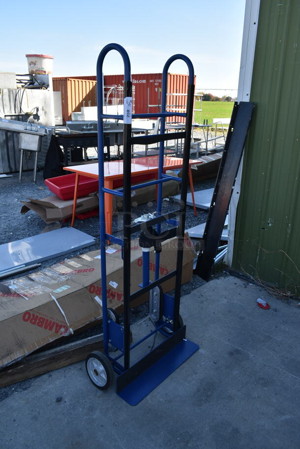BRAND NEW SCRATCH AND DENT! Lavex 257AP0032 Blue Metal Furniture Dolly / Hand Truck. 750 Pound Capacity. - Image 2 of 10