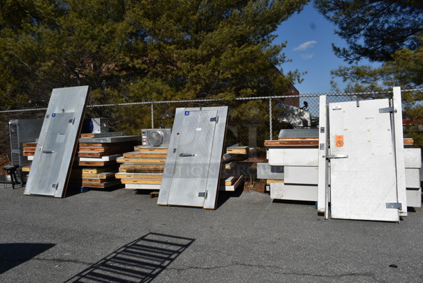 3 Walk In Boxes; 2 Kolpak That Make One 10'x16' Combo Box and 1 10'x16' Vollrath w/ TPLP107MAS1DR8-ESP 115 Volt, 1 Phase Evaporator Fan and LET090BKOLK 208-230 volts, 1 Phase Evaporator Fan. 3 Times Your Bid!