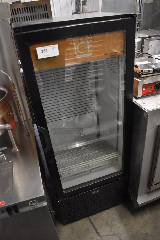 Carrier MC300 Metal Commercial Single Door Reach In Cooler Merchandiser w/ Poly Coated Racks. 115 Volts, 1 Phase. 25x25x64. Tested and Powers On But Does Not Get Cold - Image 3 of 5