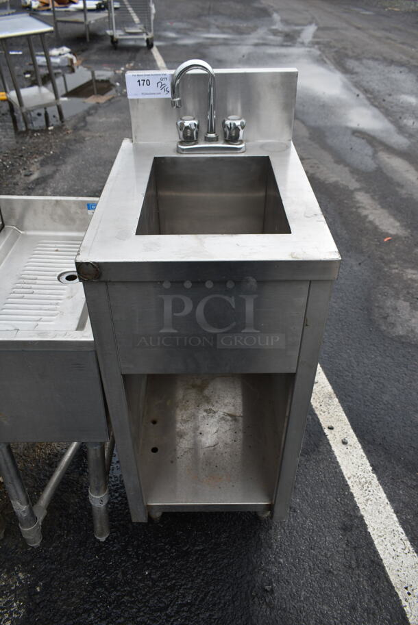 Stainless Steel Commercial Single Bay Sink w/ Faucet and Handles. - Image 1 of 3