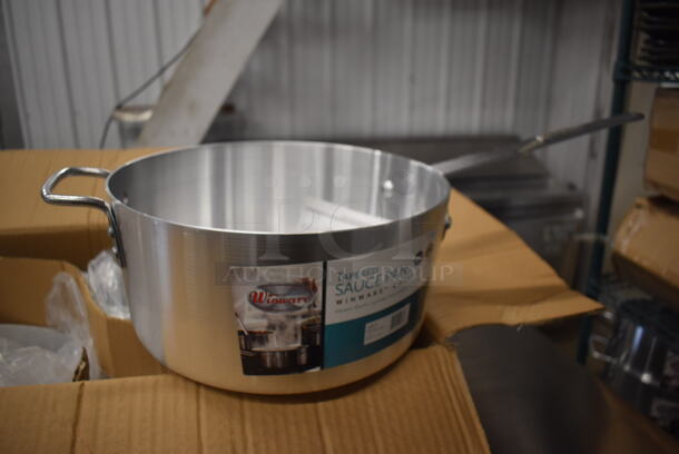 6 BRAND NEW IN BOX! Winware Metal Sauce Pans. 24x11.5x5.5. 6 Times Your Bid!