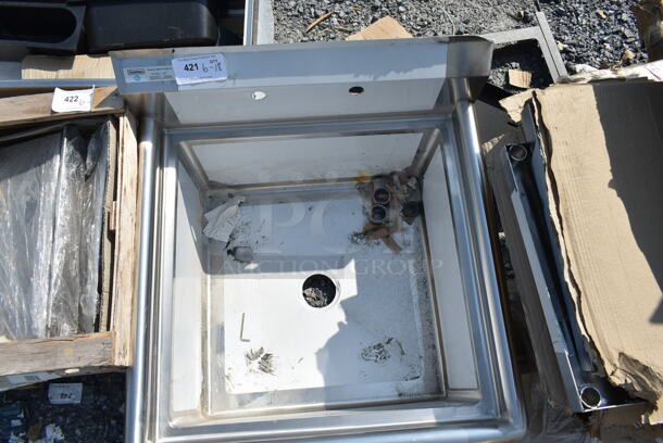BRAND NEW SCRATCH AND DENT! Steelton 522CS12424 29 1/2" 18-Gauge Stainless Steel One Compartment Commercial Sink without Drainboard - 24" x 24" x 12" Bowl. No Legs.  - Image 3 of 3