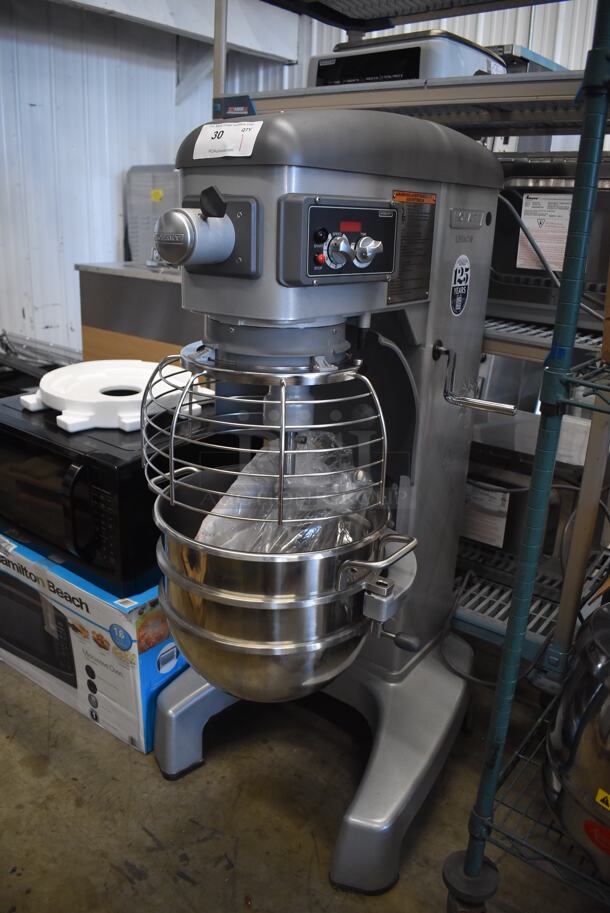 BRAND NEW SCRATCH AND DENT! Hobart Legacy HL300 Metal Commercial Floor Style 30 Quart Planetary Dough Mixer w/ Stainless Steel Mixing Bowl, Bowl Guard, Whisk, Paddle and Dough Hook Attachments. Consignor Has Stated That This Unit Has Transmission Issues. 100-120 Volts, 1 Phase. 23x30x50 - Image 5 of 11