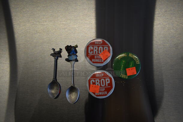 ALL ONE MONEY! Lot of 2 Help Stop Hunger Pins, Social Ministry Pin and 2 Spoons - Image 4 of 4