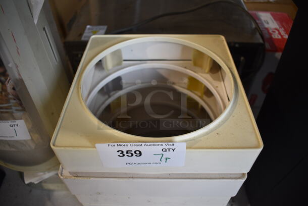 ALL ONE MONEY! Lot of 7 White Poly Ice Cream Tub Collars. 10x10x2.5 - Image 2 of 2