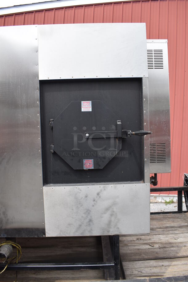Ole Hickory EL Stainless Steel Commercial Floor Style Propane Gas Powered Rotating Rotisserie Smoker Oven. 65,000 BTU. Unit Will Be Removed From The Trailer Unless The Same Bidder Wins Both Lots 4 and 5.  - Image 9 of 12