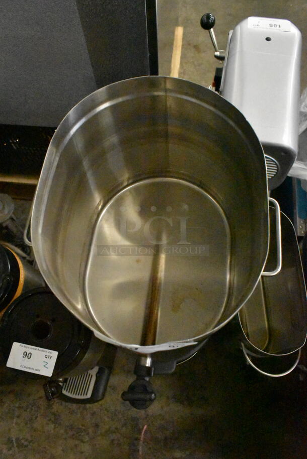 2 Stainless Steel Beverage Holder Dispensers w/ 1 Lid. 2 Times Your Bid. - Image 2 of 3
