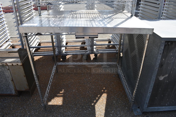 Metal Table w/ Metro Style Shelving Unit. 36.5x30.5x64 - Image 5 of 5