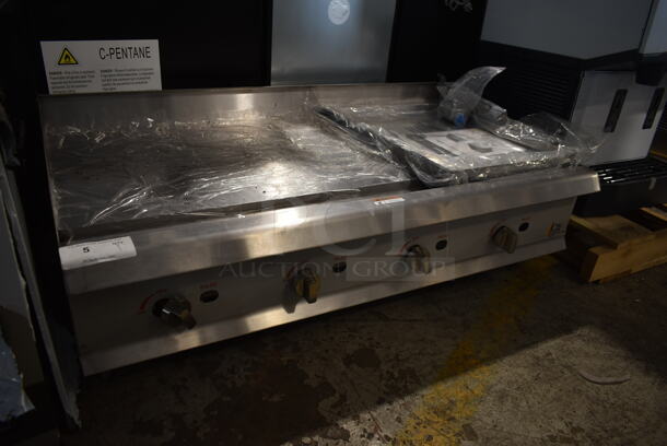 BRAND NEW SCRATCH AND DENT! 2022 Cooking Performance Group 351GMCPG48NL Stainless Steel Commercial Countertop Natural Gas Powered Flat Top Griddle. 120,000 BTU.  - Image 2 of 7