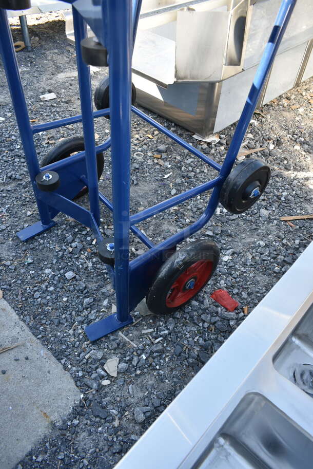 BRAND NEW SCRATCH AND DENT! Lavex 257HT0063 Blue Metal Steel Drum Hand Truck. 900 Pound Capacity. - Image 5 of 8