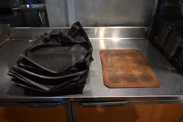 ALL ONE MONEY! Lot of 22 Silform Baking Pan Liners Including Black 5 Loaf and Orange 12 Bun. 