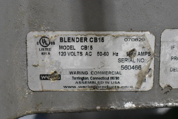 Waring CB15 Metal Commercial Countertop Blender Base. 120 Volts, 1 Phase. Tested and Does Not Power On - Image 5 of 5