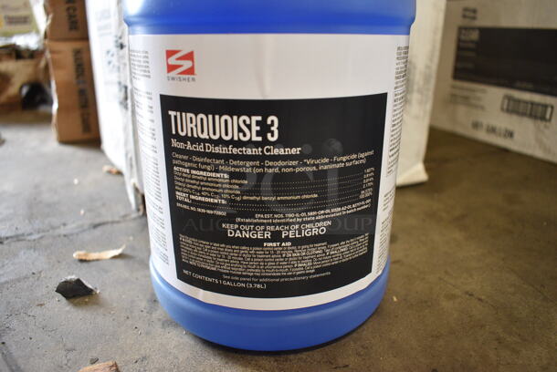 Box of 3 BRAND NEW Swisher Select Turquoise 3 Non Acid Disinfectant Cleaner. 6x6x12 - Image 3 of 4