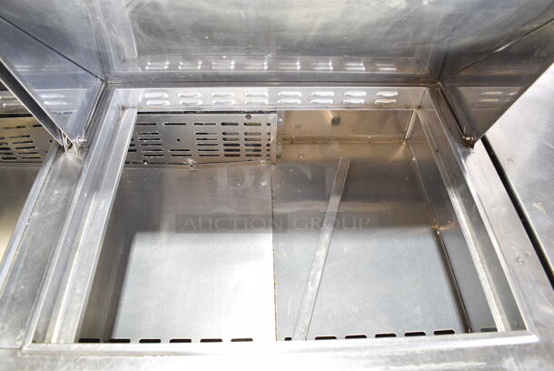Turbo Air TST-60SD-24 Stainless Steel Commercial Sandwich Salad Prep Table Bain Marie Mega Top on Commercial Casters. 115 Volts, 1 Phase. Tested and Powers On But Does Not Get Cold - Image 3 of 7