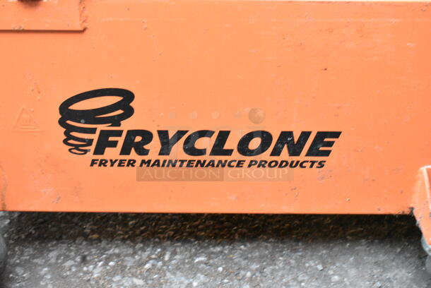 Fryclone Orange Metal Portable Oil Filter on Commercial Casters.  - Image 3 of 6