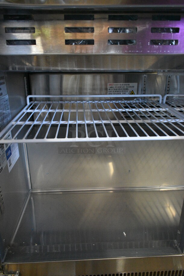 BRAND NEW SCRATCH AND DENT! 2023 Avantco 178ZPT71MHC Stainless Steel Commercial 71" 3 Door Front Breathing Mega Top Refrigerated Sandwich Prep Table. 115 Volts, 1 Phase. Tested and Working! - Image 9 of 11