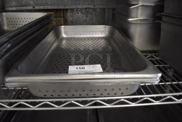 4 Perforated Stainless Steel Full Size Drop In Bins. 1/1x2. 4 Times Your Bid! - Image 2 of 5