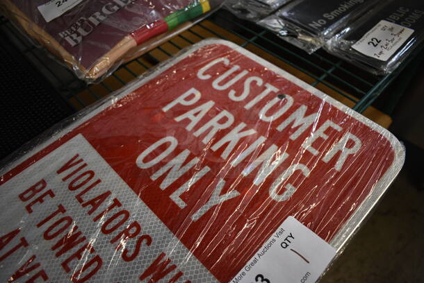 BRAND NEW! Red and White Metal Customer Parking Only Sign. 12x18 - Image 4 of 4