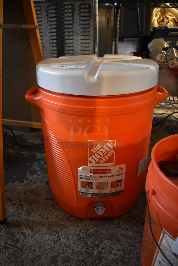 Rubbermaid Orange and White Poly Water Jug. 20x16x21 - Image 3 of 3