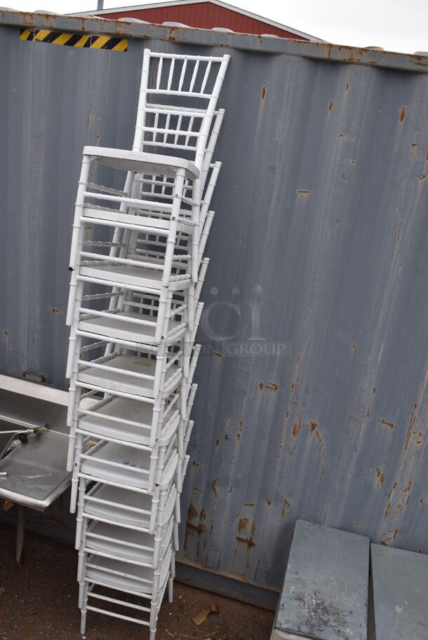 10 White Finish Chivari Dining Chairs. Stock Picture - Cosmetic Condition May Vary. 16.5x18.5x37. 10 Times Your Bid! - Image 3 of 3